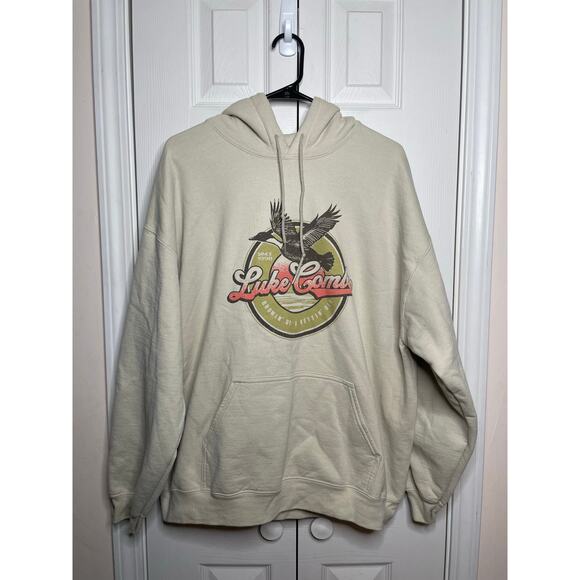 LUKE COMBS XL 2024 Tour Hoodie Tan Unisex Tour Merch Sweatshirt - Picture 1 of 5